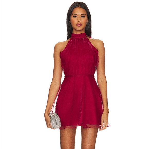 Lovers & Friends Heartbreaker Red Tulle Mini Dress Women’s XL - Picture 2 of 8